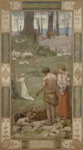 Saint Genevieve as a child in prayer