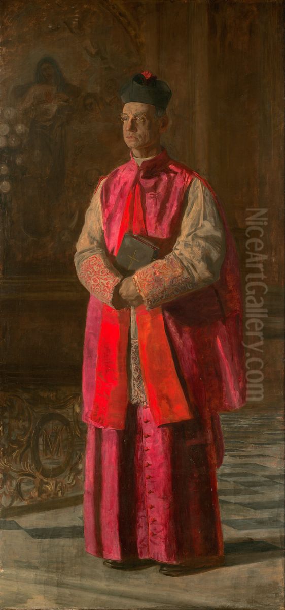 Monsignor James P. Turner Oil Painting by Thomas Cowperthwait Eakins