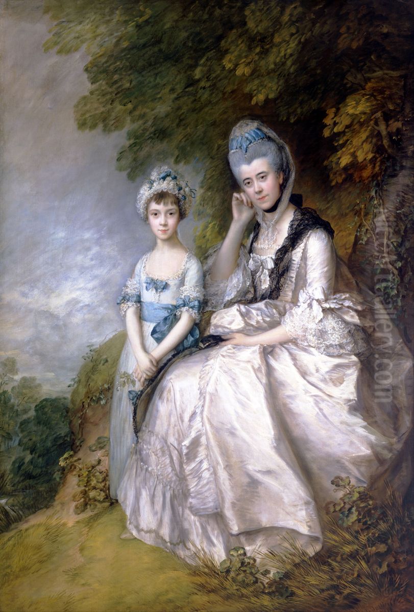 Hester, Countess of Sussex, and Her Daughter, Lady Barbara Yelverton Oil Painting by Thomas Gainsborough