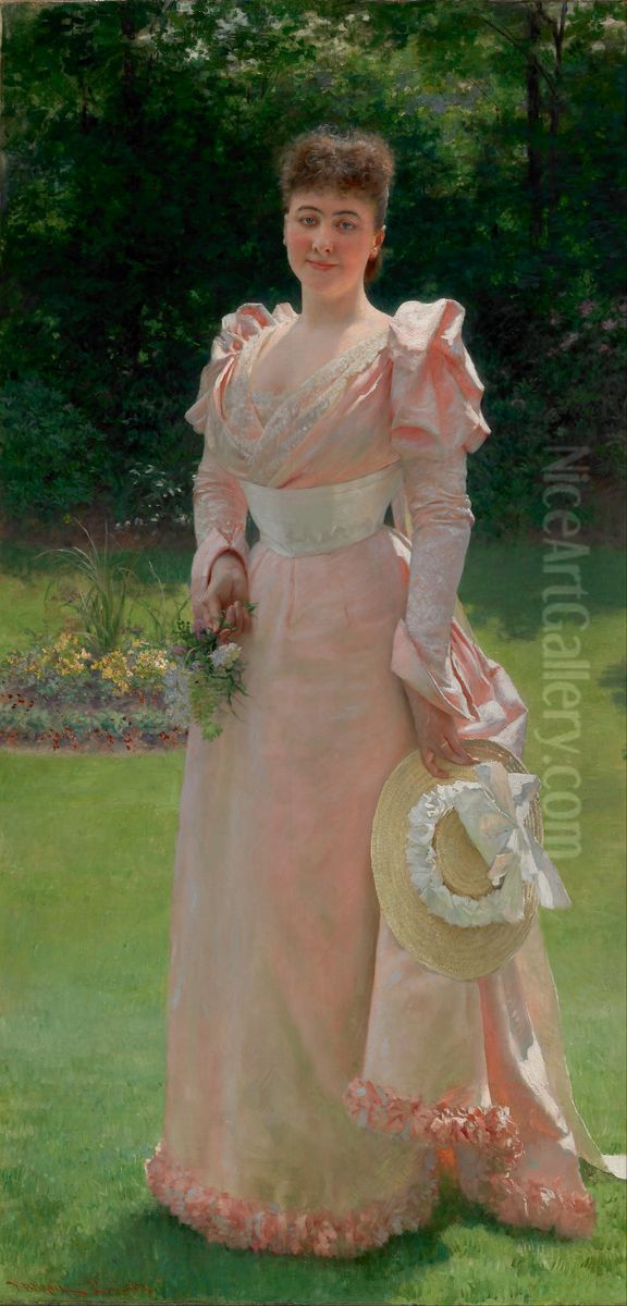 Mrs Richard Le Doux Oil Painting by Vlaho Bukovac