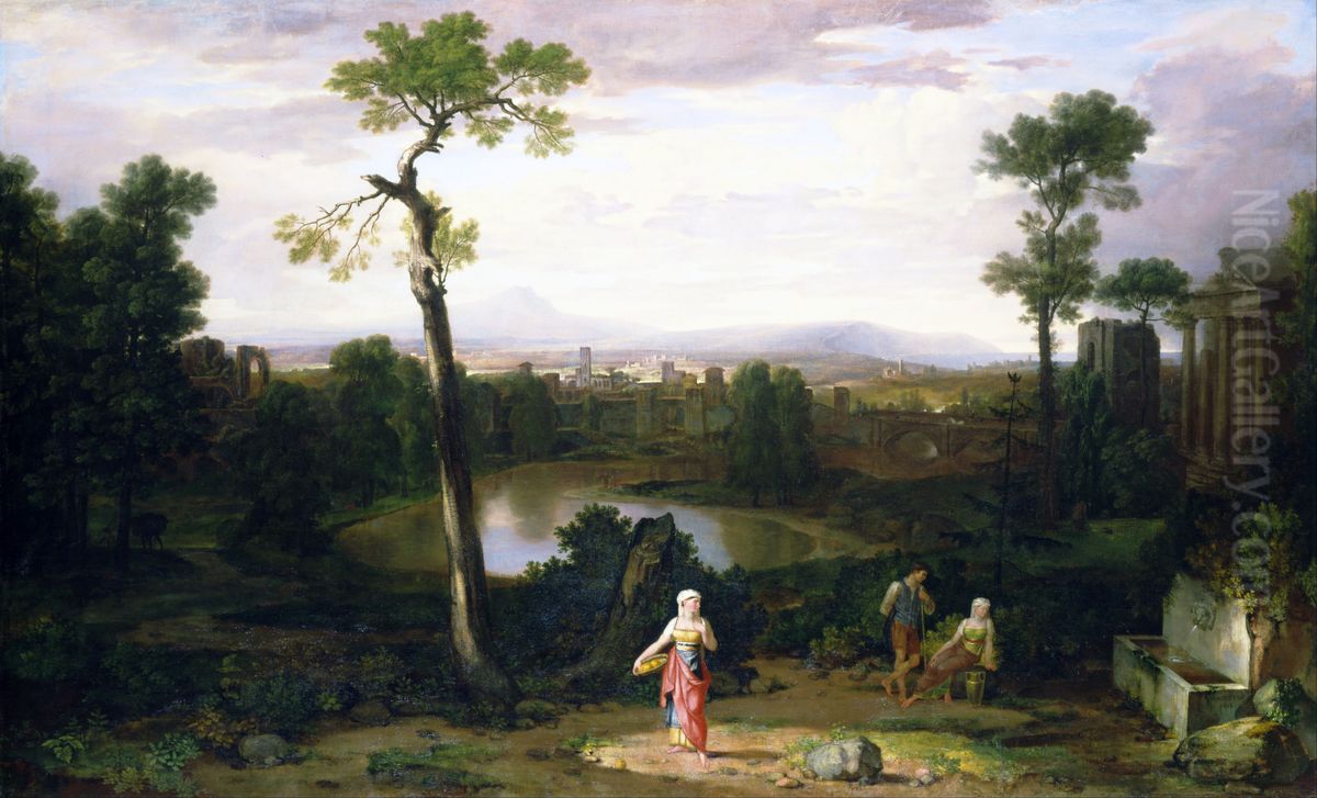 Italian Landscape Oil Painting by Washington Allston