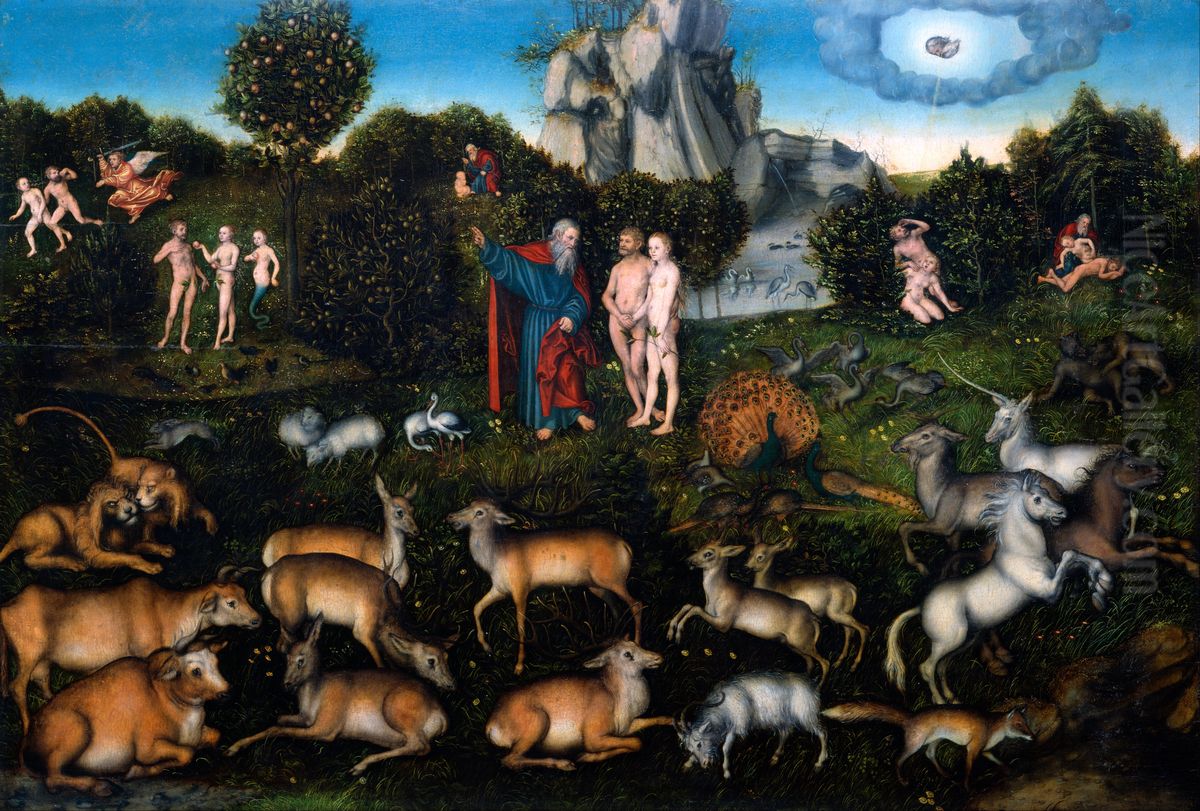 Paradies Oil Painting by Lucas Cranach the Elder
