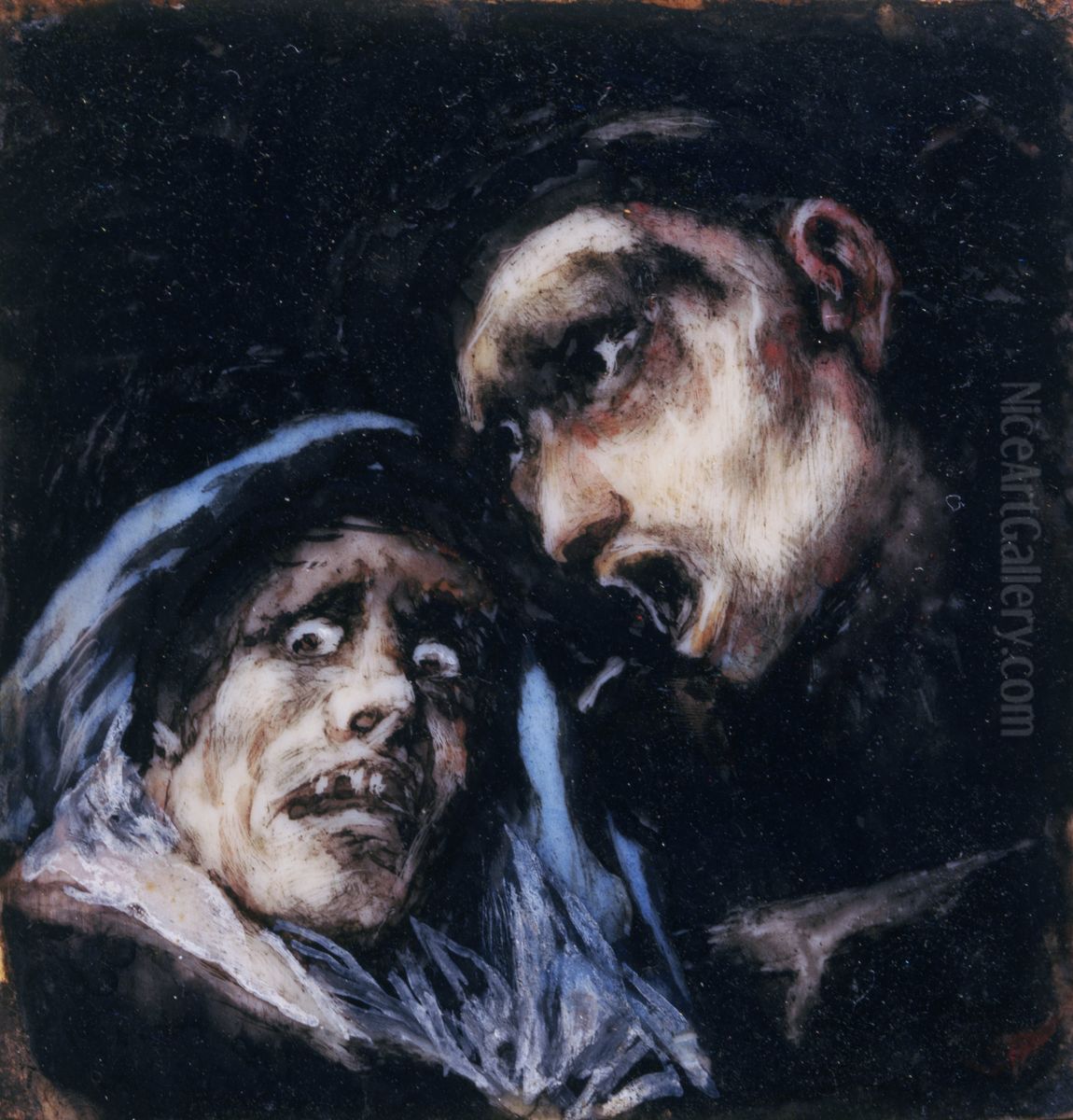 Fraile hablando con una vieja Oil Painting by Francisco Goya Fuendetodos