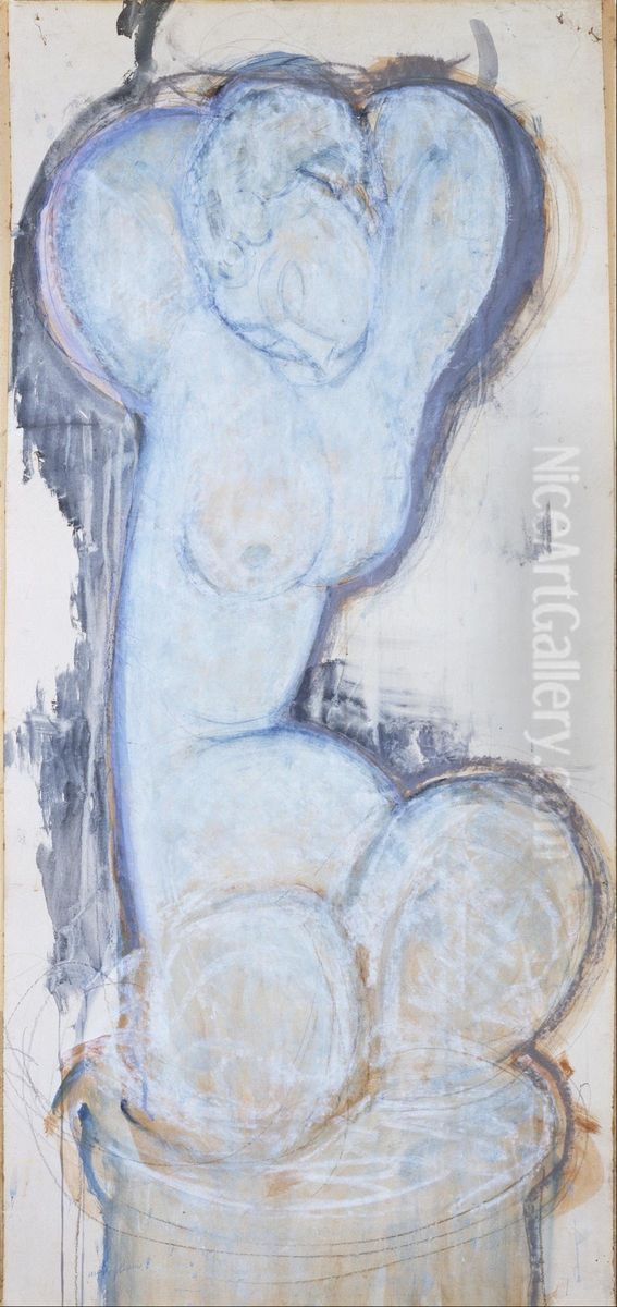 Caryatid Oil Painting by Amedeo Modigliani