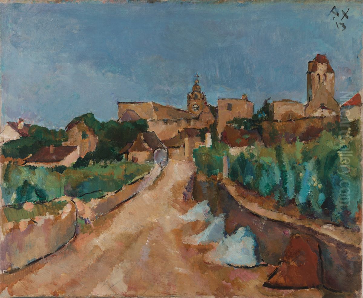 Deutsch:Strasse nach Durnstein Oil Painting by Anton Faistauer