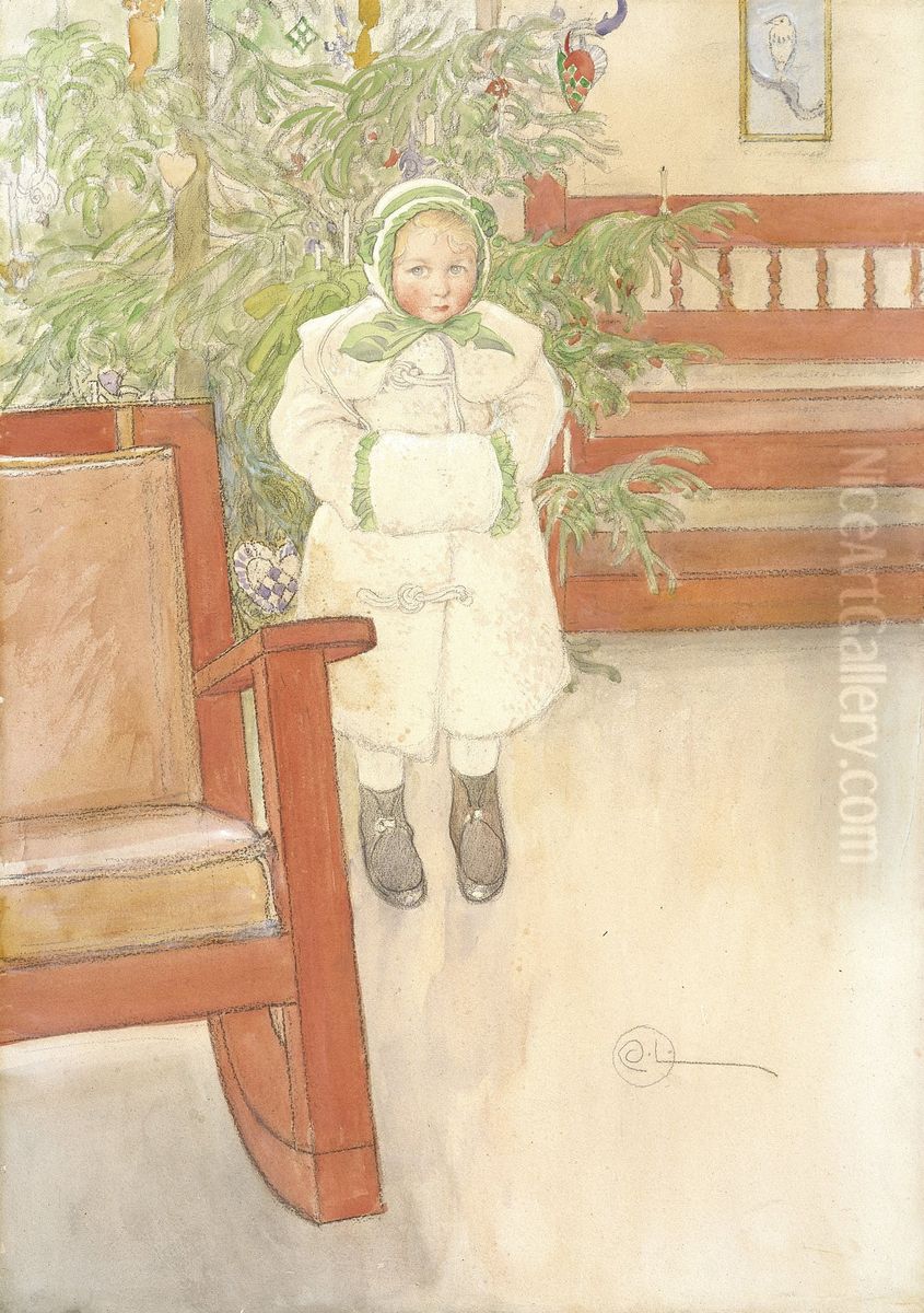 Girl and rocking chair Oil Painting by Carl Larsson