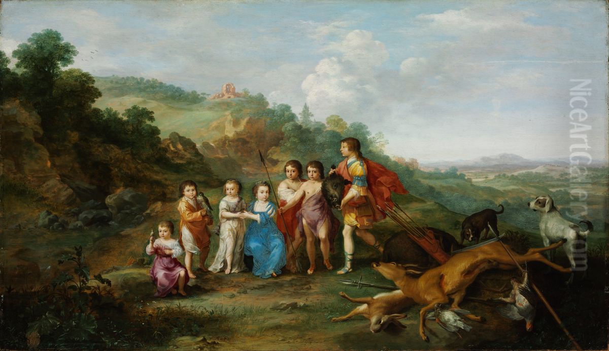 The Seven Children of the Winterking Oil Painting by Cornelius van Poelenburgh