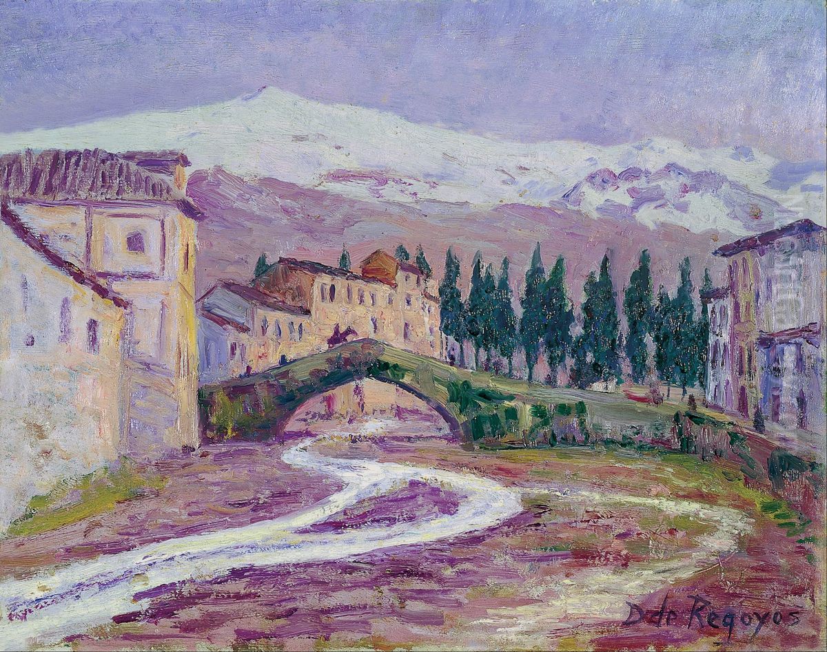 Sierra Nevada Oil Painting by Dario de Regoyos y Valdes