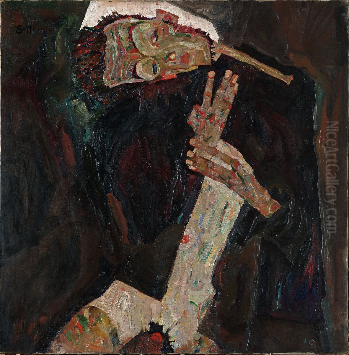 The Lyricist Oil Painting by Egon Schiele