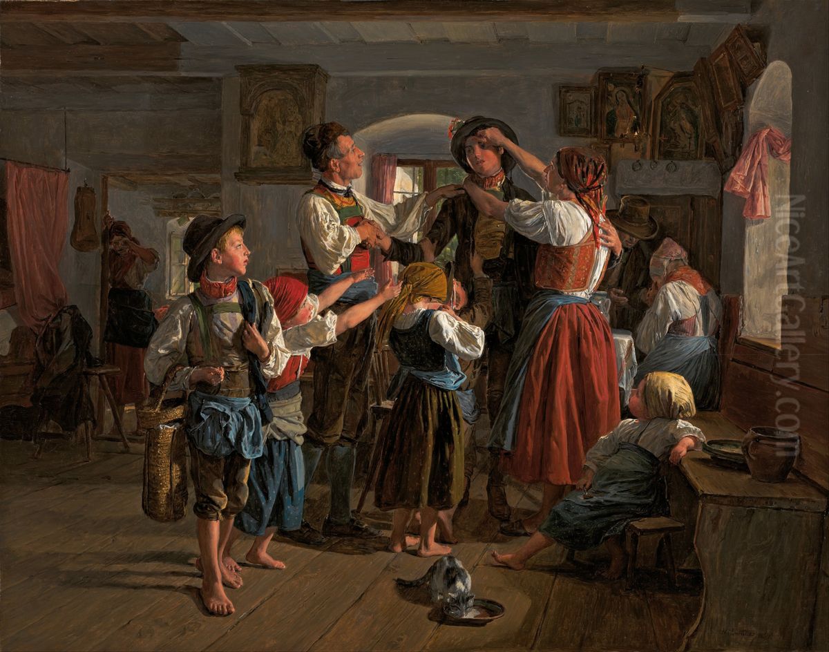 Deutsch:Der Abschied des Conscribierten Oil Painting by Ferdinand Georg Waldmuller