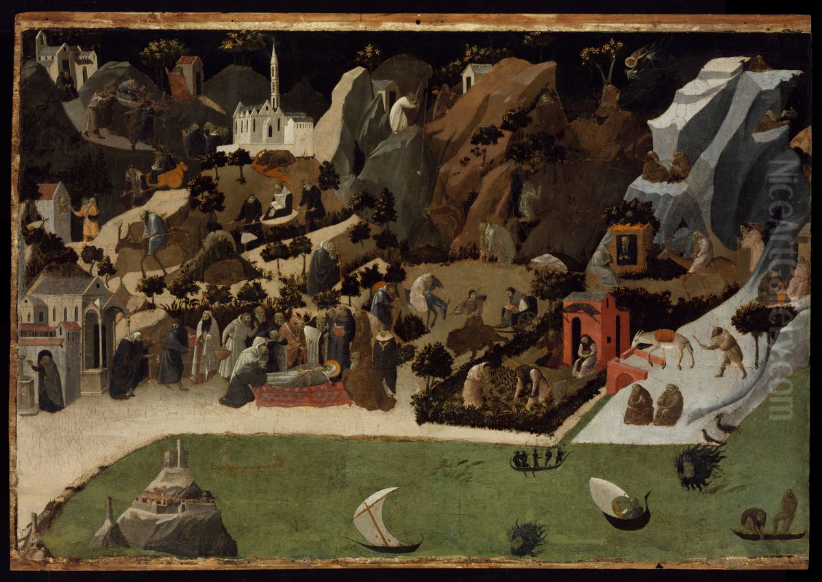 Scenes from the Lives of the Desert Fathers (Thebaid) Oil Painting by Fra Angelico