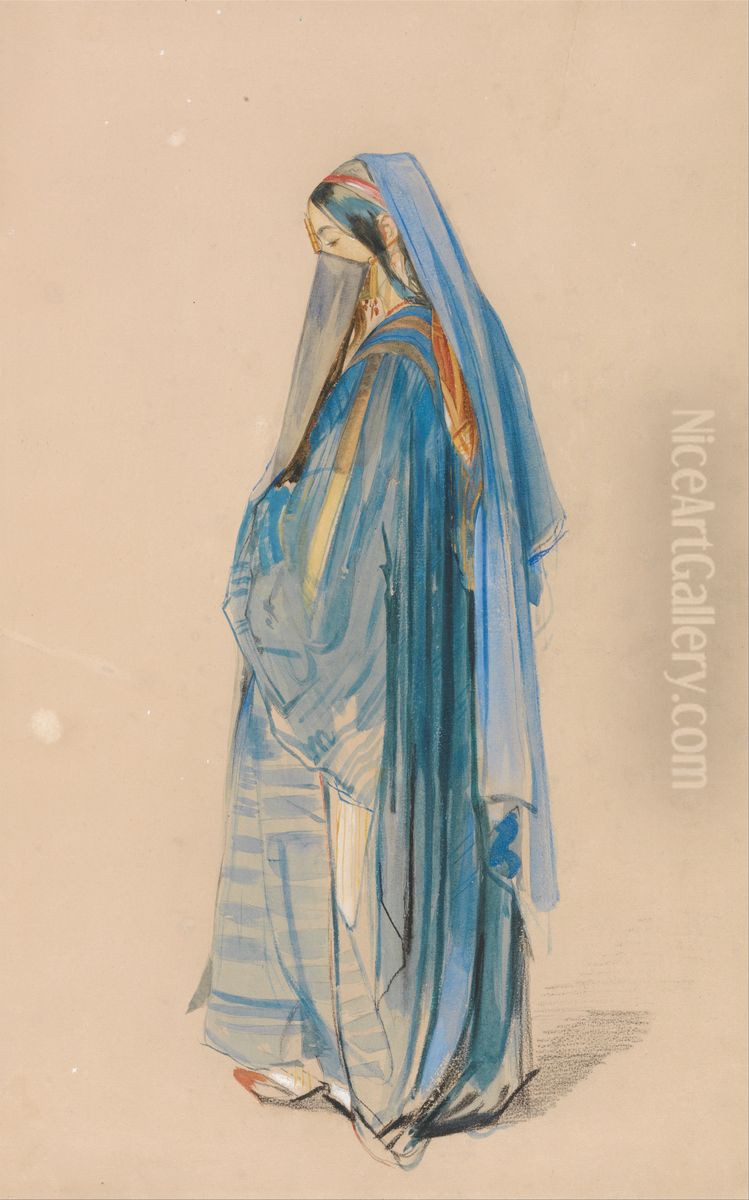 A Young Turkish Woman Oil Painting by John Frederick Lewis