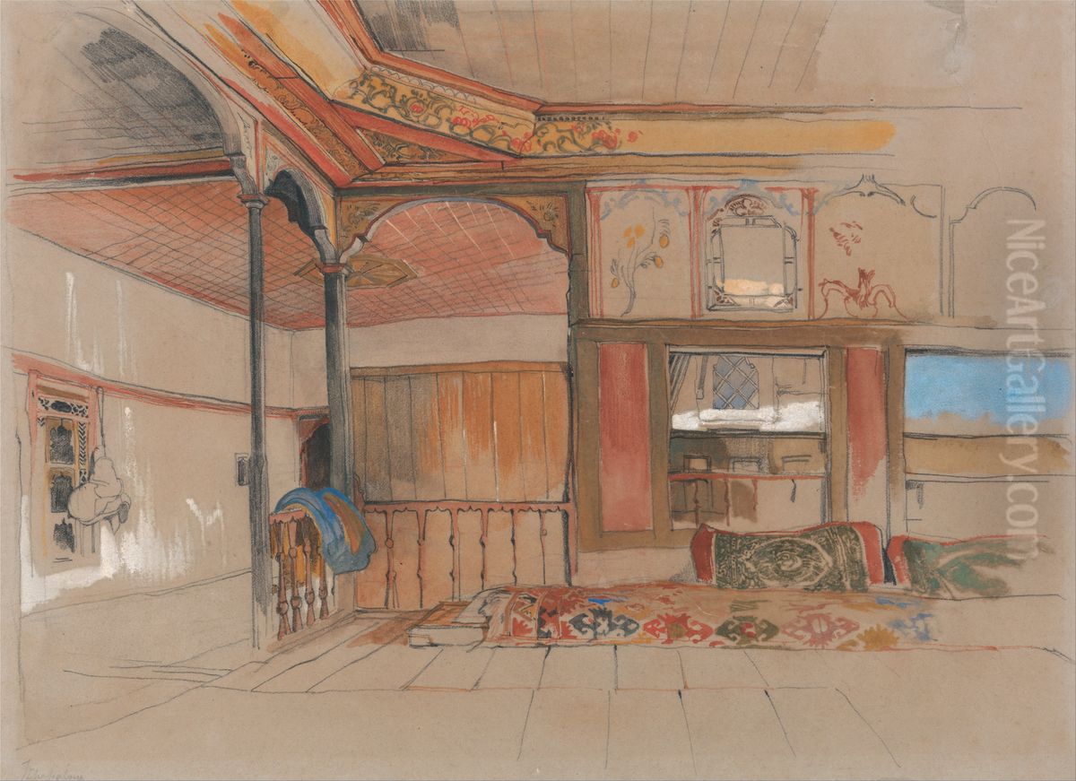 Interior of an Eastern House Oil Painting by John Frederick Lewis