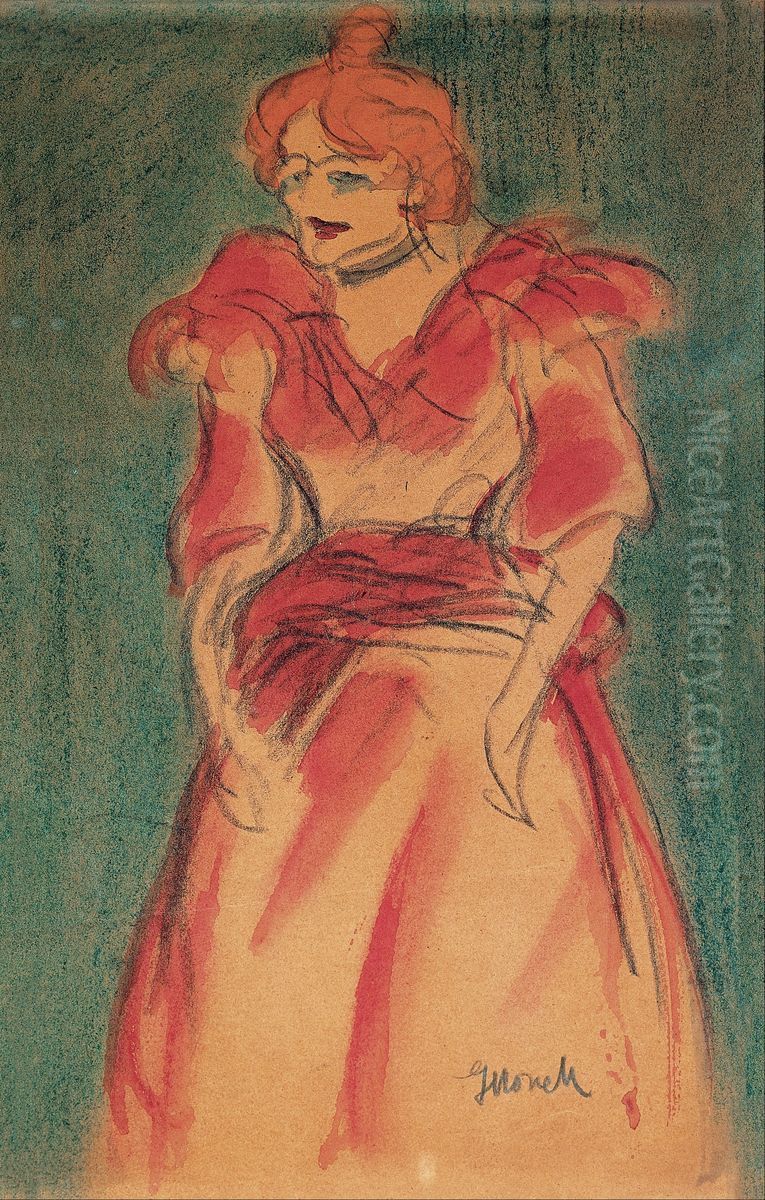 Cabaret Singer Oil Painting by Isidre Nonell