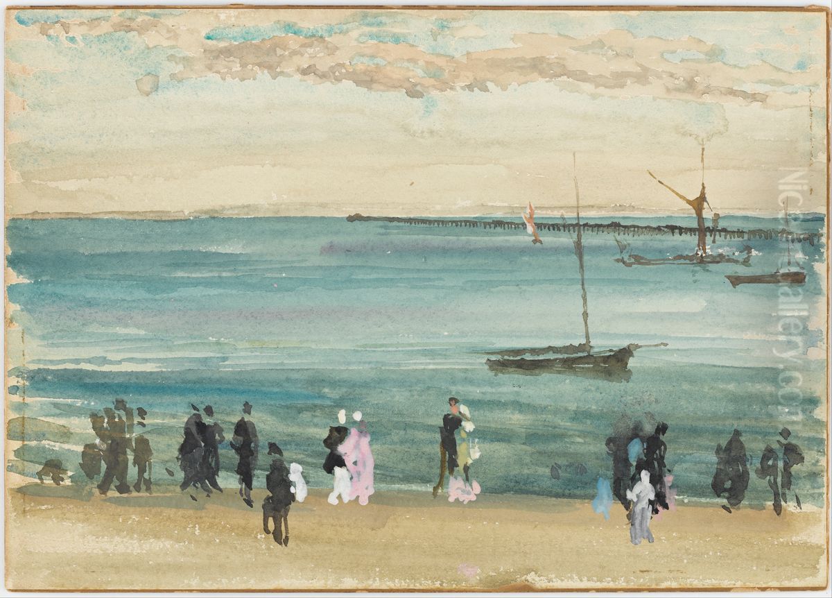 Southend Pier Oil Painting by James McNeill Whistler