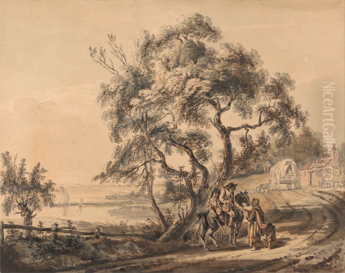 The Gypsy Fortune-Teller Oil Painting by Paul Sandby