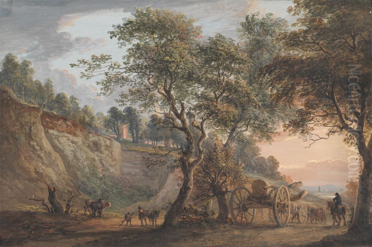 View at Charlton, Kent Oil Painting by Paul Sandby