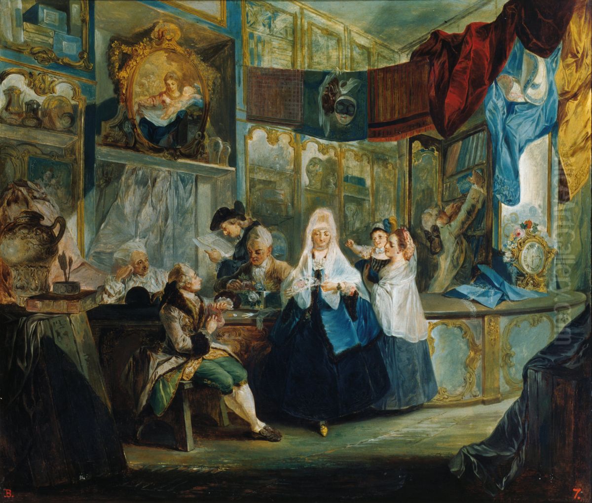 The Shop of anticuarian Geniani Oil Painting by Luis Paret Y Alczar