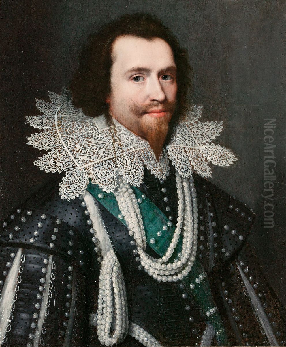 Portrait ofGeorge Villiers, 1st Duke of Buckingham Oil Painting by Michiel Jansz. van Mierevelt