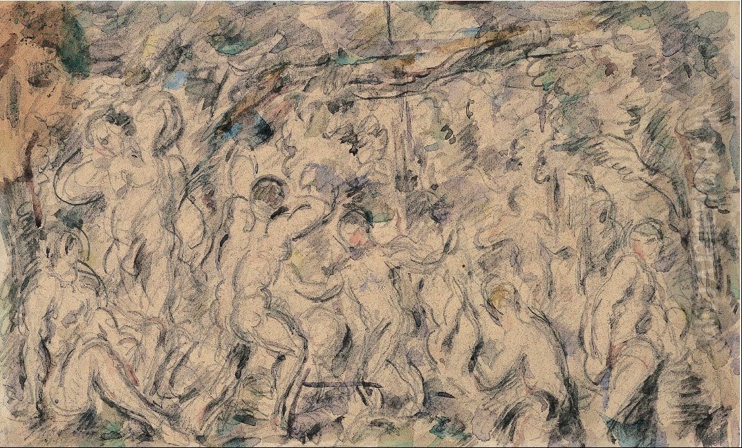 Bathers Oil Painting by Paul Cezanne