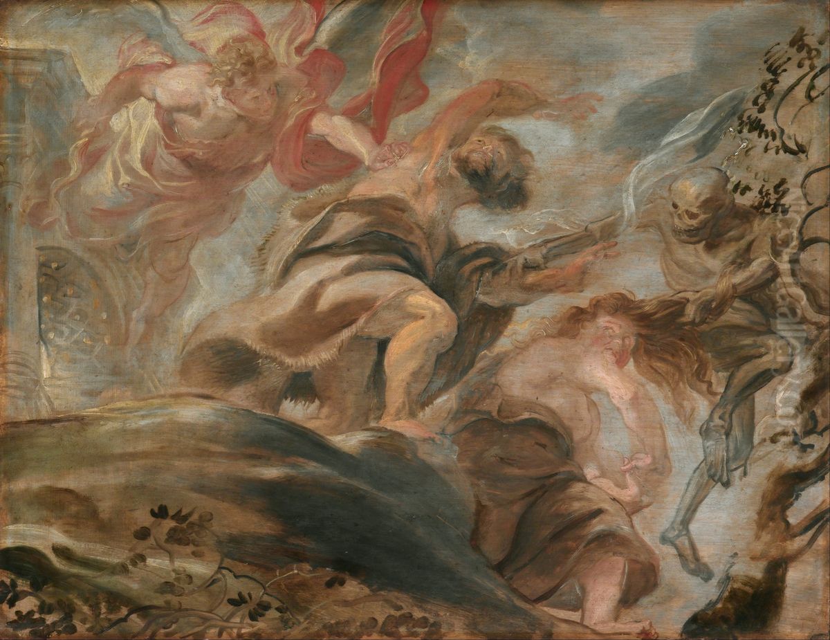 Expulsion from the Garden of Eden Oil Painting by (studio of) Rubens, Peter Paul