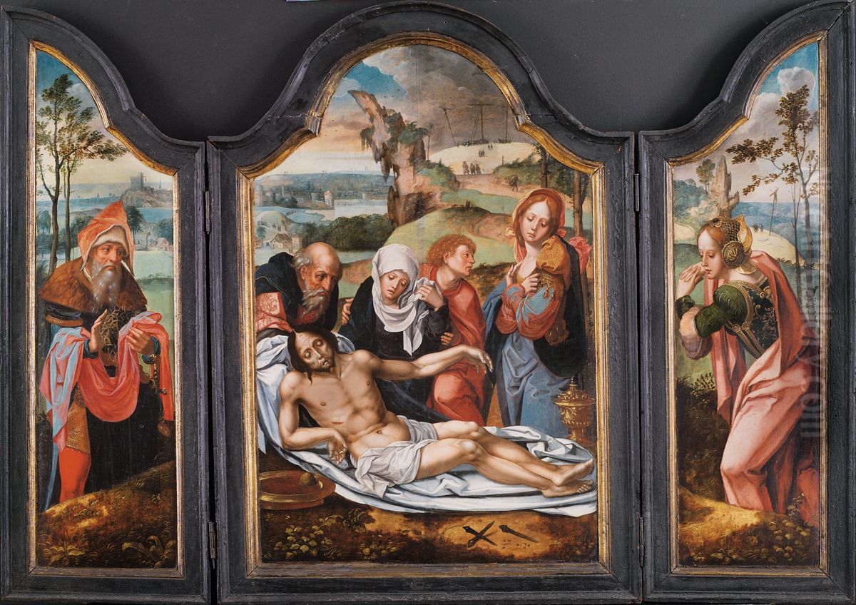 Lamentacion sobre Cristo muerto Oil Painting by Pieter Coecke Van Aelst