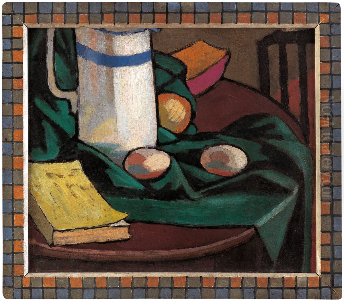 jug and eggs Oil Painting by Roger Fry