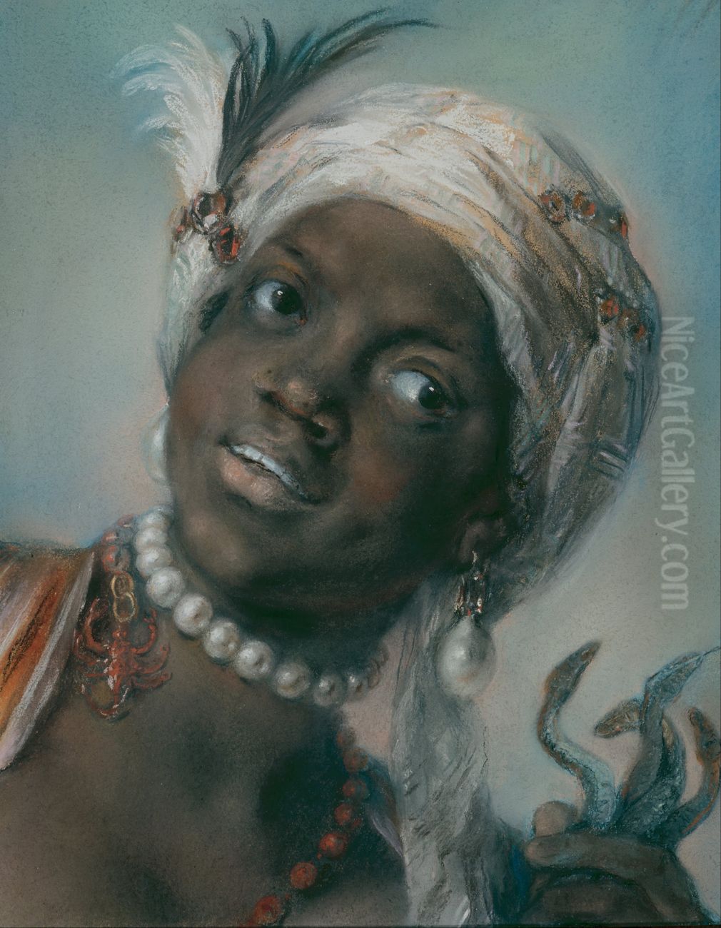 Africa Oil Painting by Rosalba Carriera