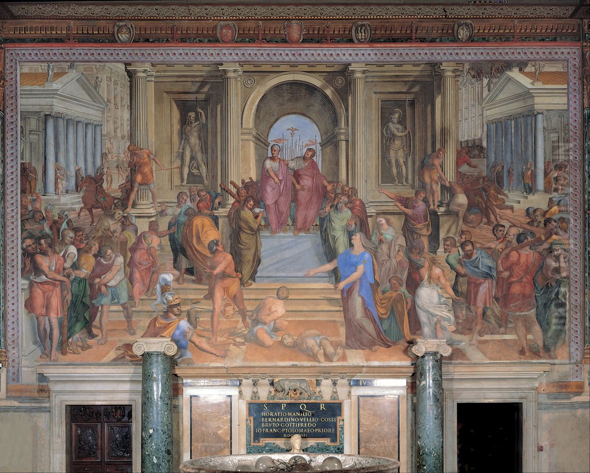 Justice of Brutus Oil Painting by Tommaso Laureti