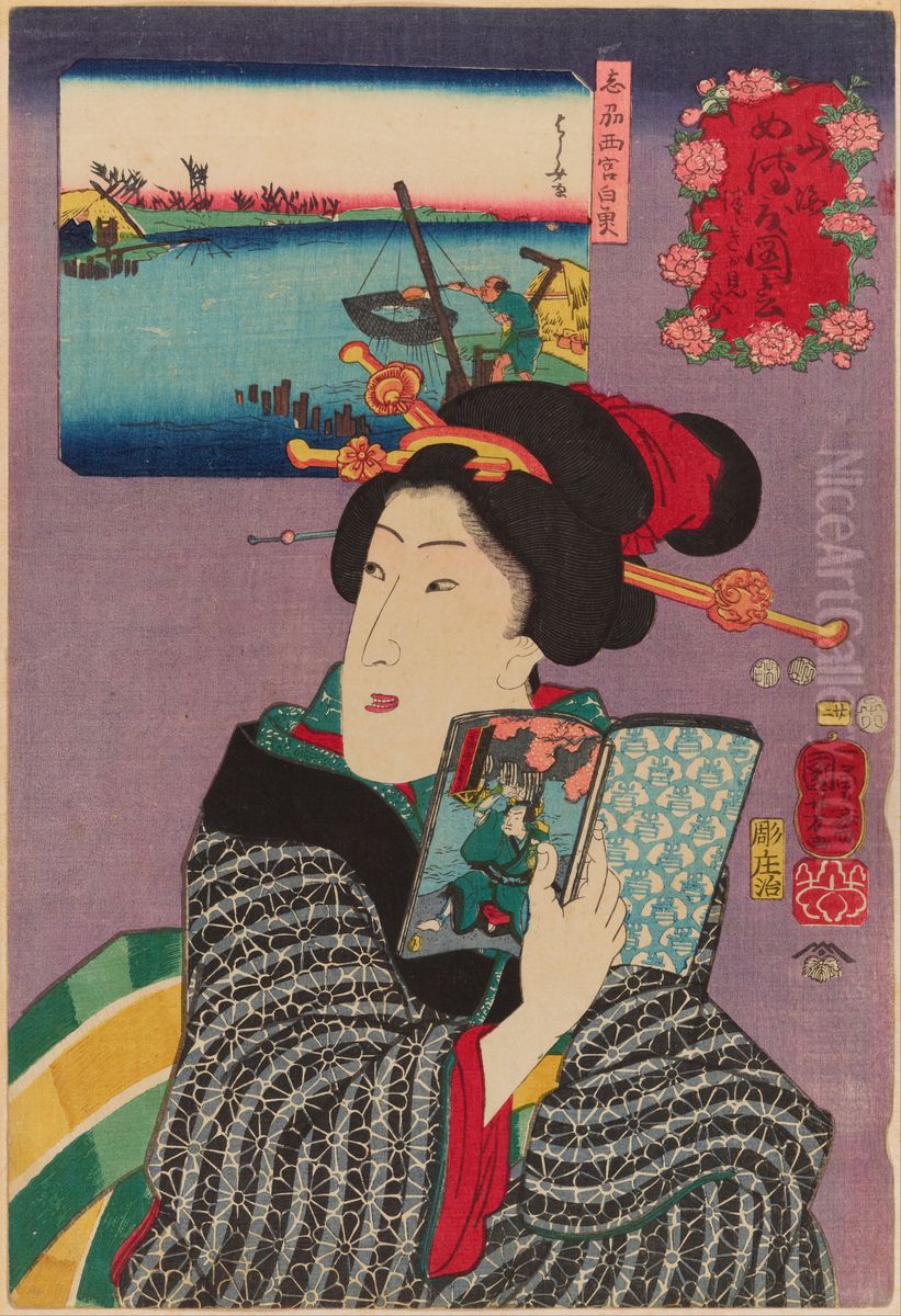 Feeling Like Reading the Next Volume Oil Painting by Utagawa Kuniyoshi