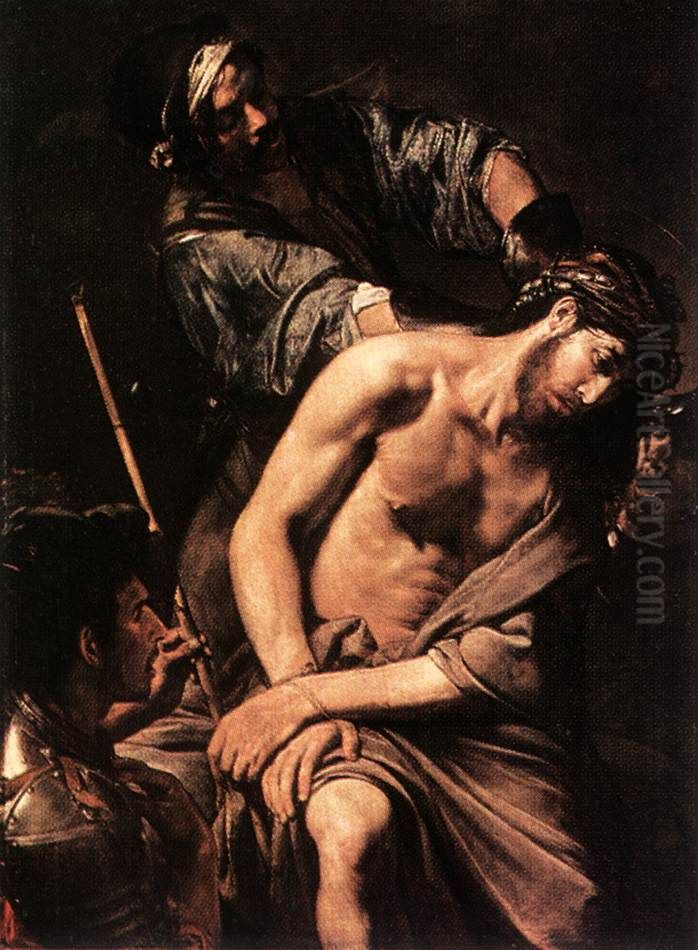 Dornenkronung und Verspottung Christi Oil Painting by Valentin De Boulogne