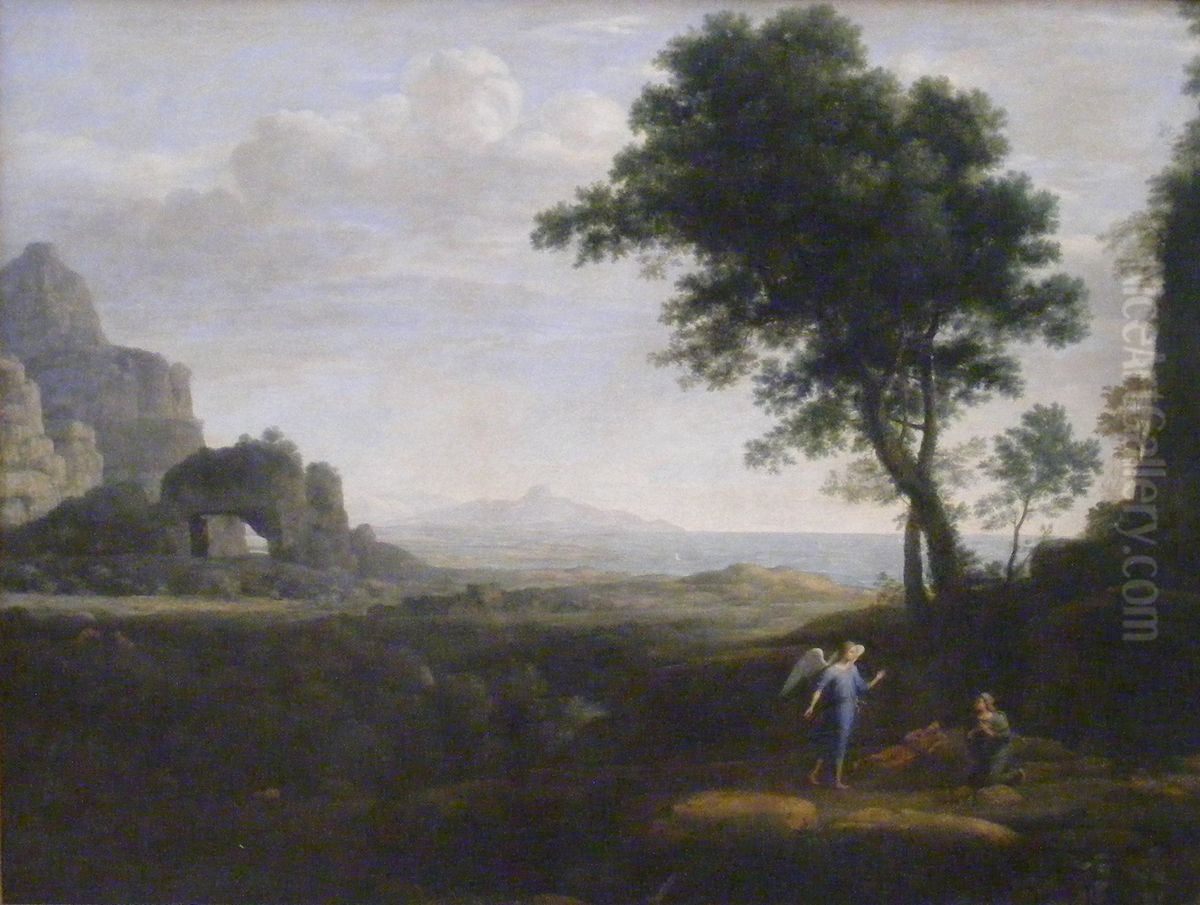 Hagar and Ismael in the desert Oil Painting by Claude Lorrain (Claude Gellee)