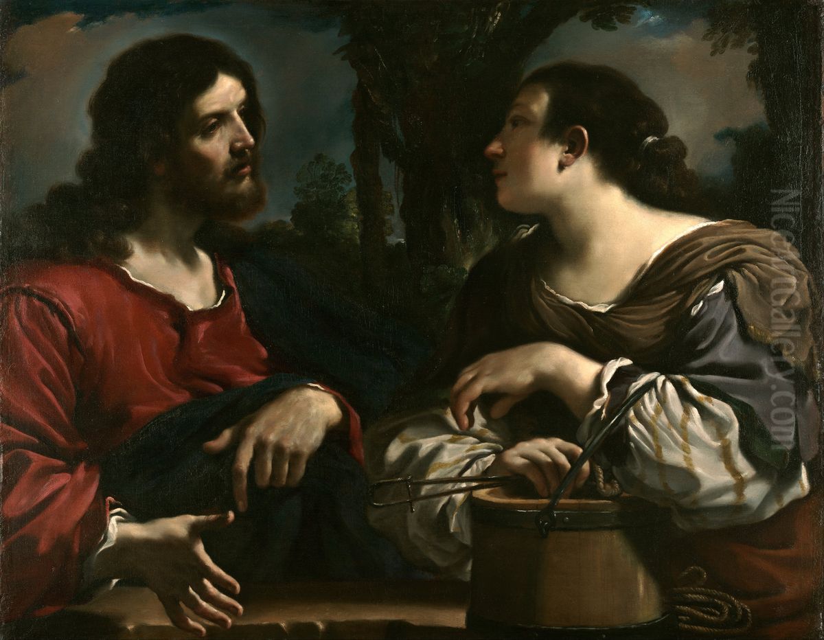Cristo e la Samaritana Oil Painting by Giovanni Francesco Barbieri