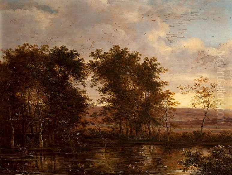 Hunting ducks Oil Painting by Herman Saftleven
