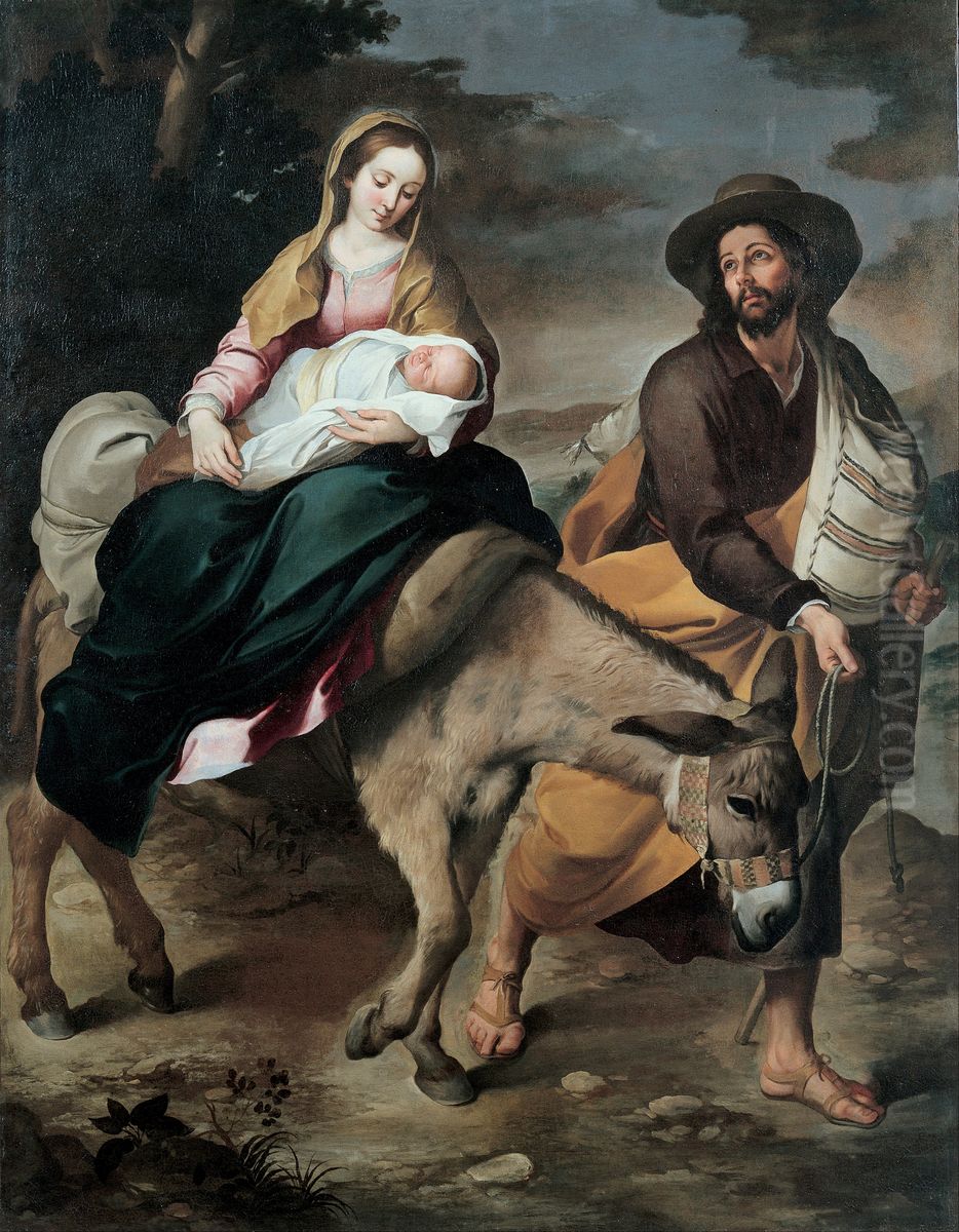 The Flight into Egypt Oil Painting by Bartolome Esteban Murillo