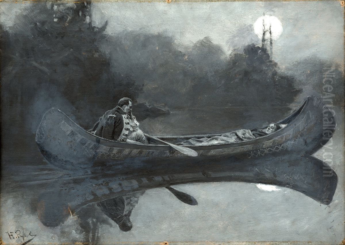 'My hatred of him seemed suddenly to have taken to itself wings' (A Wounded Enemy) Oil Painting by Howard Pyle