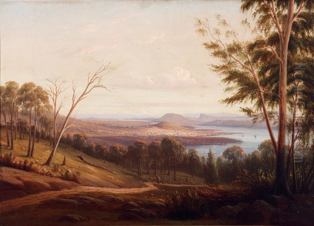 View of Hobart Town Oil Painting by Knud Bull
