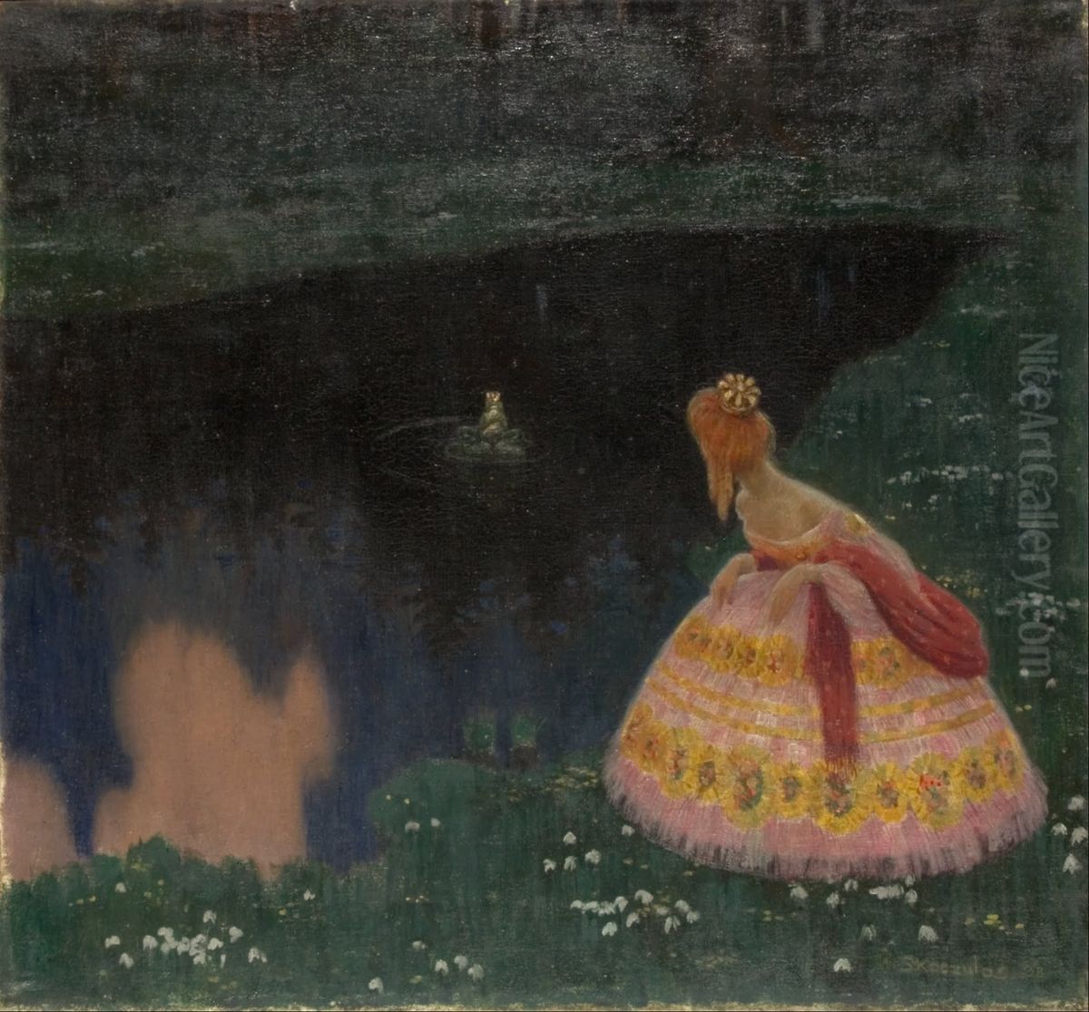 Bajka / Bajka o krolewnie i krolewiczu zabie / Krolewna z zabka Oil Painting by Wladyslaw Skoczylas