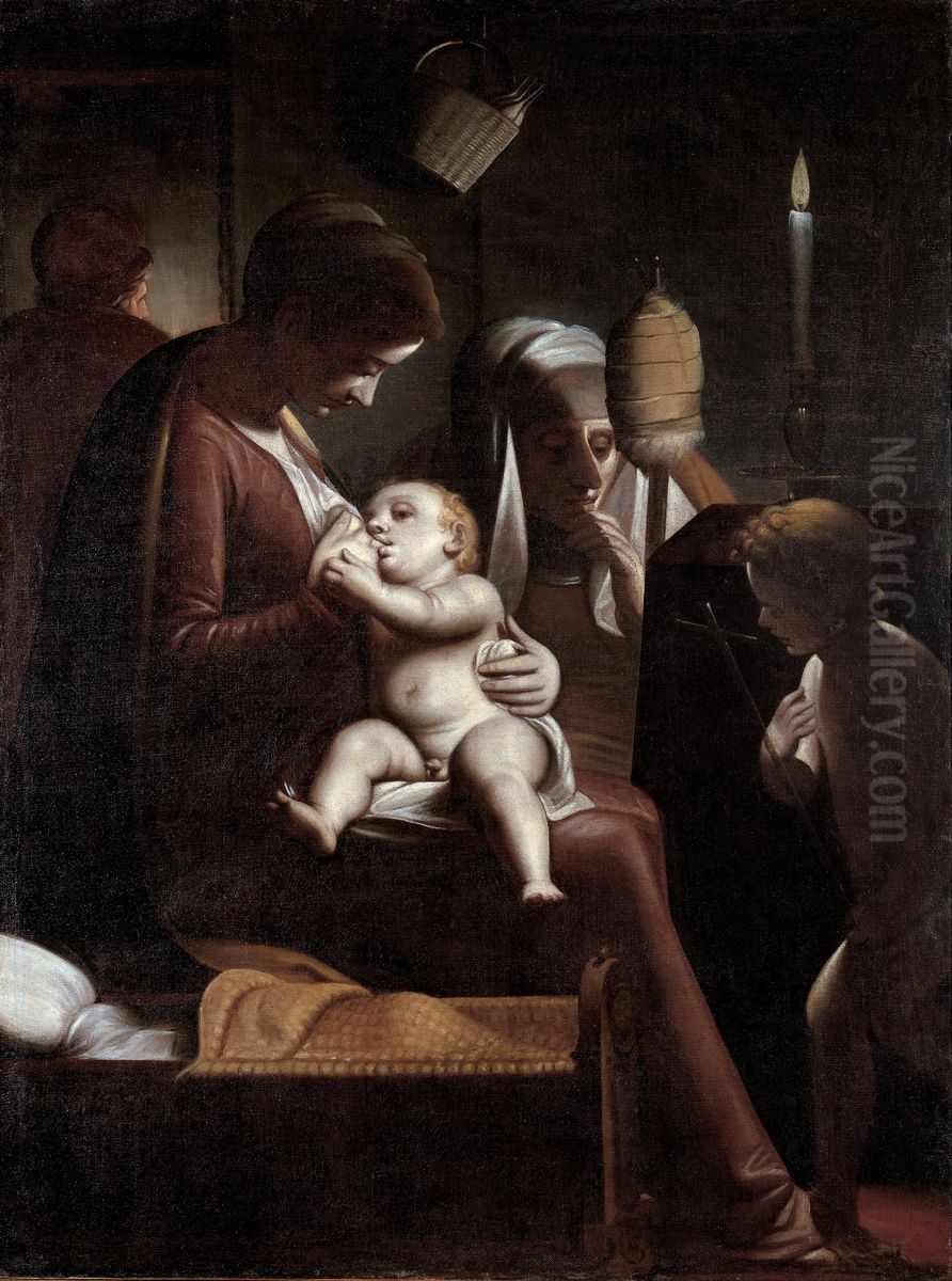 Madonna of the Candle Oil Painting by Luca Cambiaso