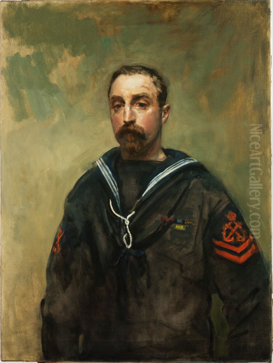 Petty Officer E Pitcher VC, 1918 Oil Painting by Ambrose McEvoy