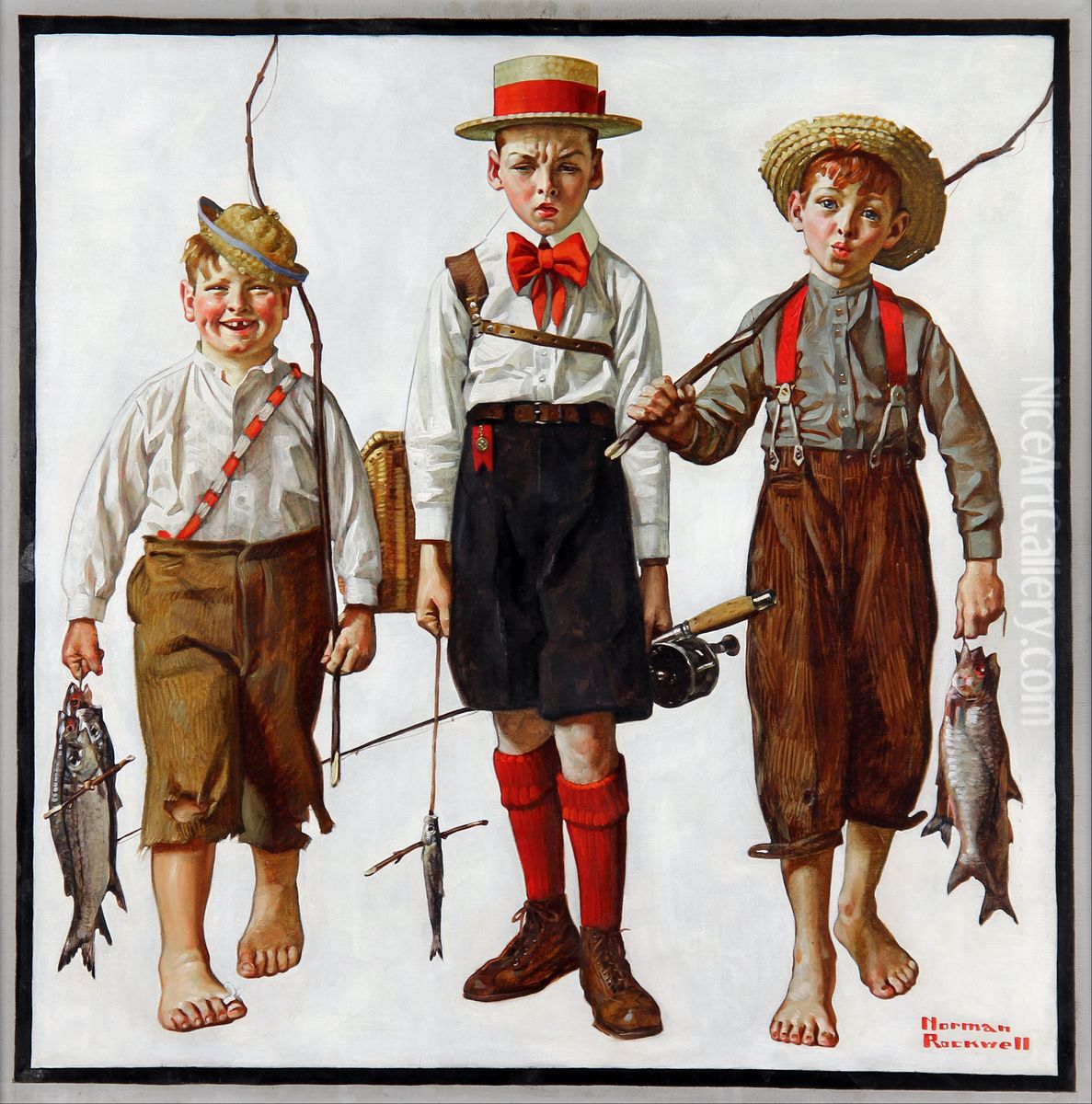 Catch, The Oil Painting by Norman Rockwell