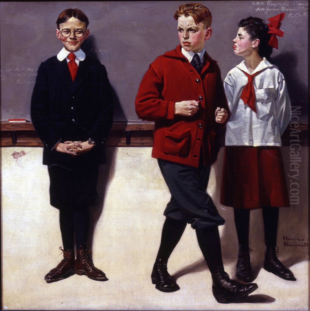Cousin Reginald Spells Peloponnesus (Spelling Bee) Oil Painting by Norman Rockwell