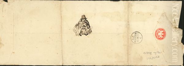 [Seated figure and child] Oil Painting by Charles Heaphy