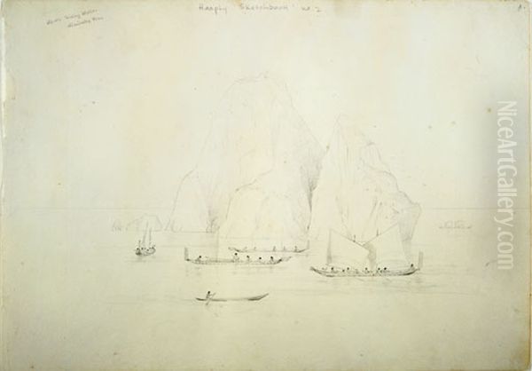 Apuka Fishing Station, Admiralty Bay Oil Painting by Charles Heaphy