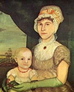 Woman and Baby Wearing Green Gloves