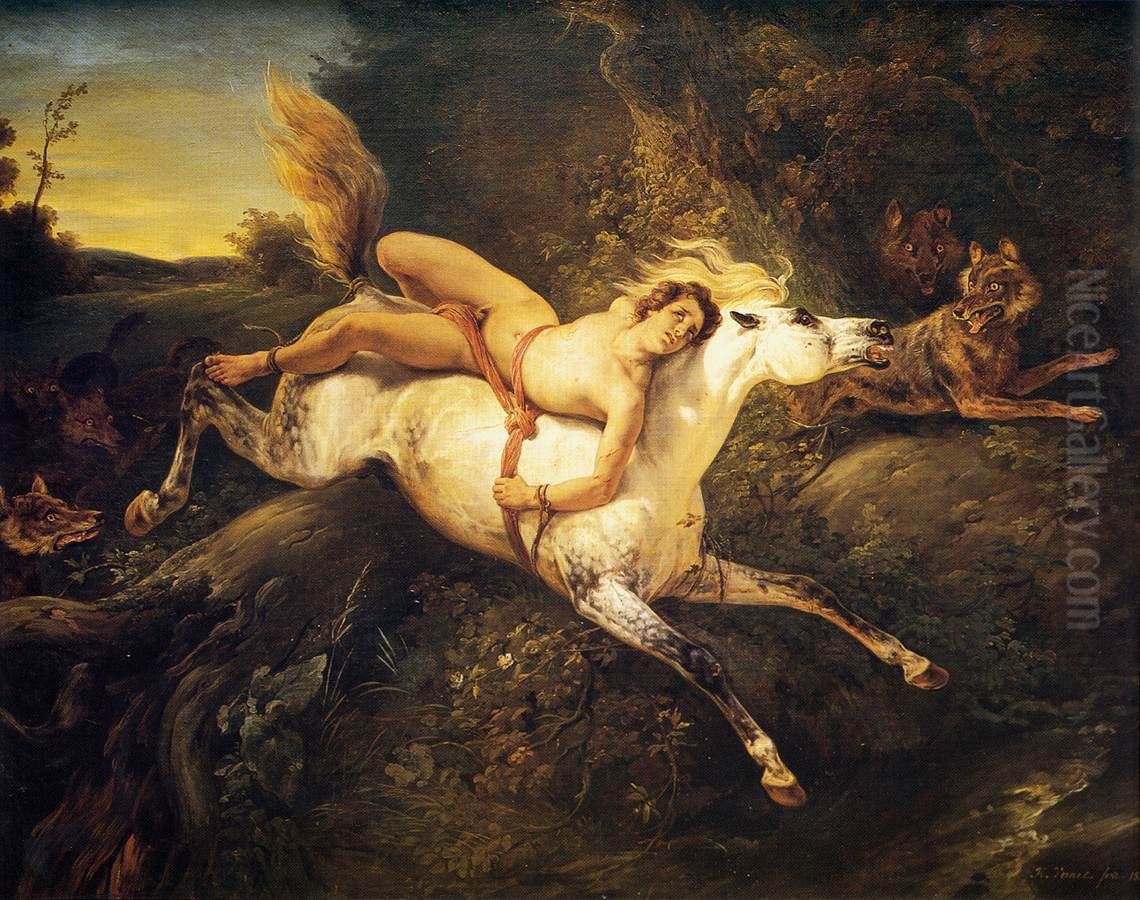Mazeppa and the Wolves Oil Painting by Horace Vernet