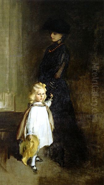 Mrs. Alexander Sedgwick and Daughter Christina Oil Painting by Cecilia Beaux