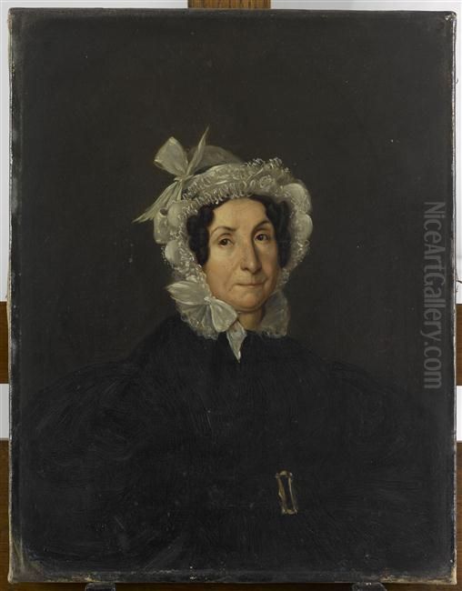 Portrait de l'epouse de Martin-Guillaume Biennais, Marie-Anne Gaudin Oil Painting by Francois-Antoine-Leon Fleury