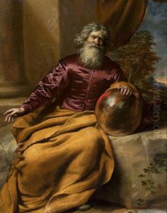 Old man with a sphere (Archimedes?)