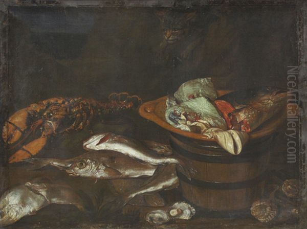 Still life. fishes Oil Painting by Abraham Van Beijeren